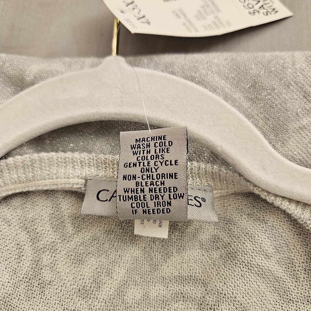 Catherines Silver And Gold Metallic Sweater Poncho Womens 4x 5x NWT - Picture 7 of 7